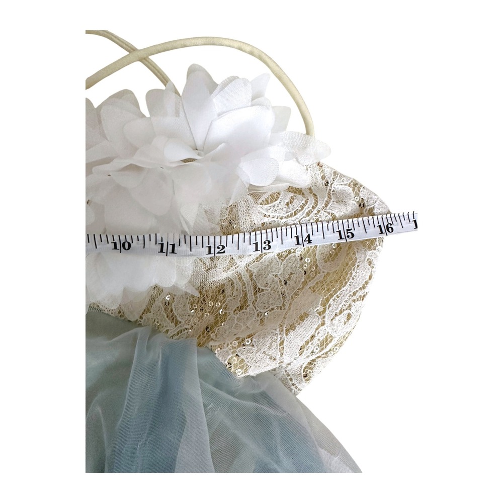 Curtain Call Dance Costume Womens ASM White Blue Lace Petal Lyrical Ballet Fairy - Picture 8 of 16